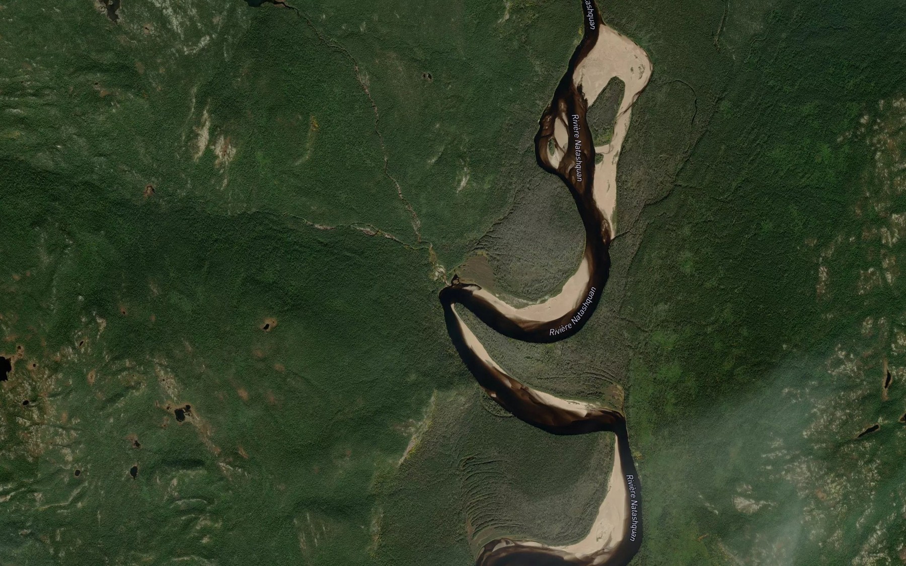 Satellite map of the Ruisseau Uapistan