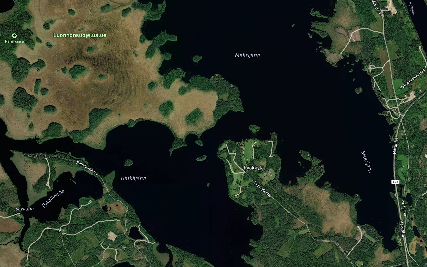Satellite map of the Ryokkylansalmi