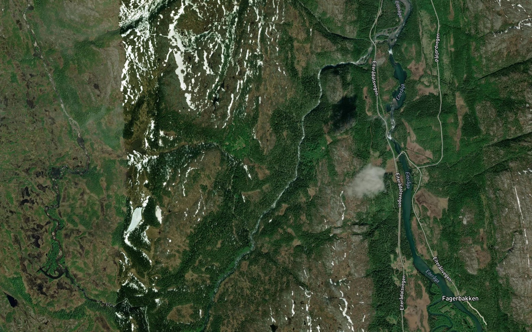 Satellite map of the Kalvgardsbekken
