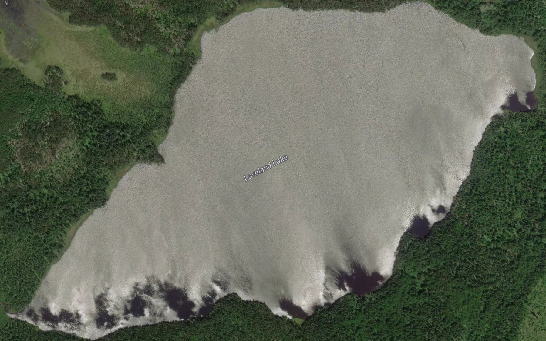 Satellite map of the Loveland Lake