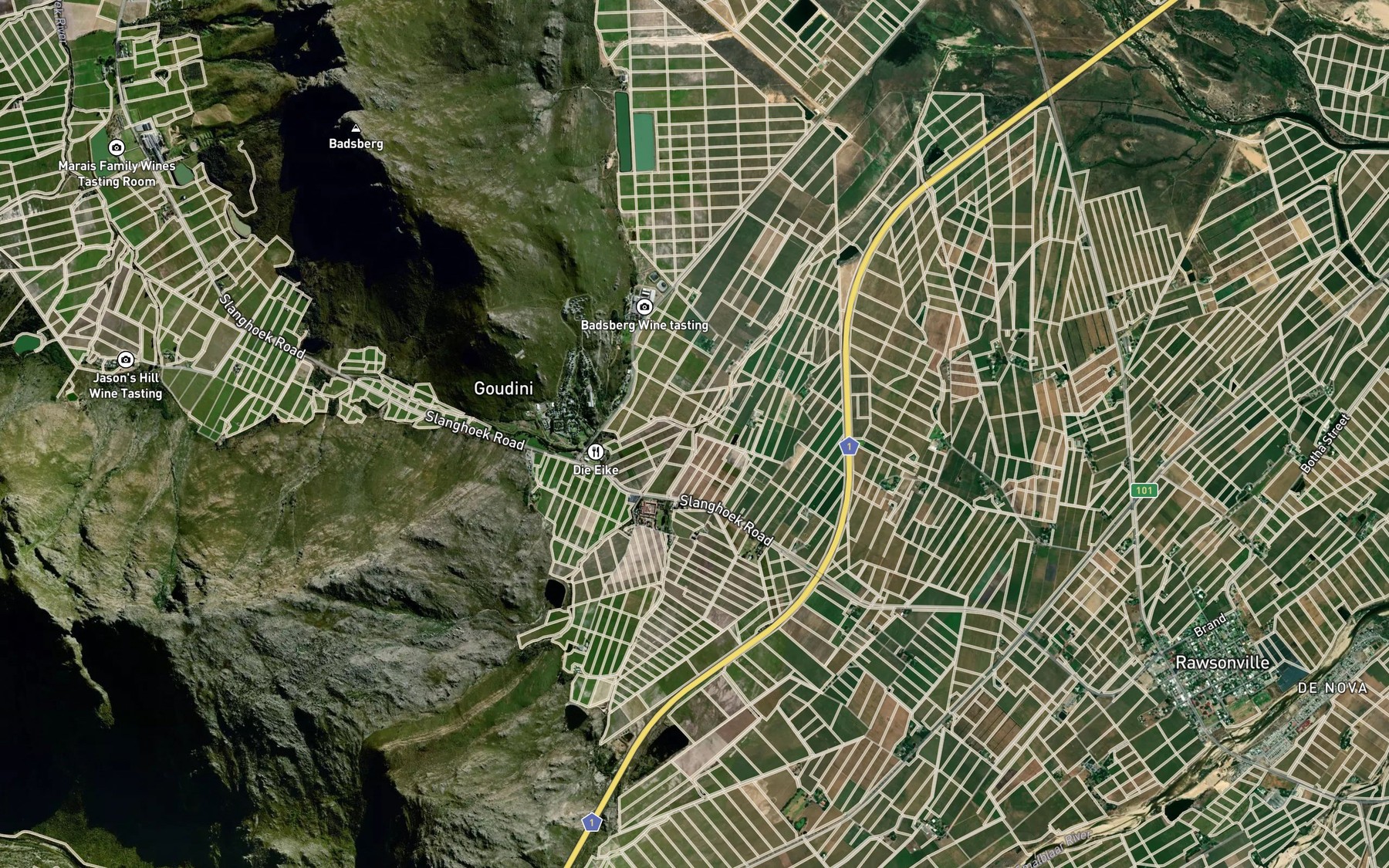 Satellite map of the Kliprivier