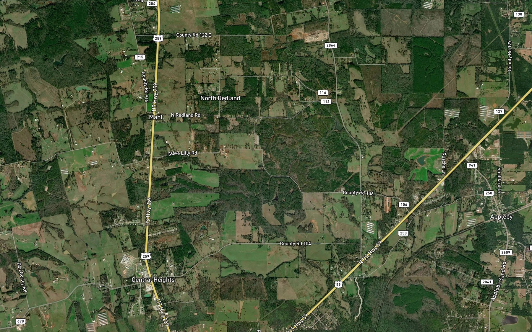 Satellite map of the Earnest L Johnson Lake