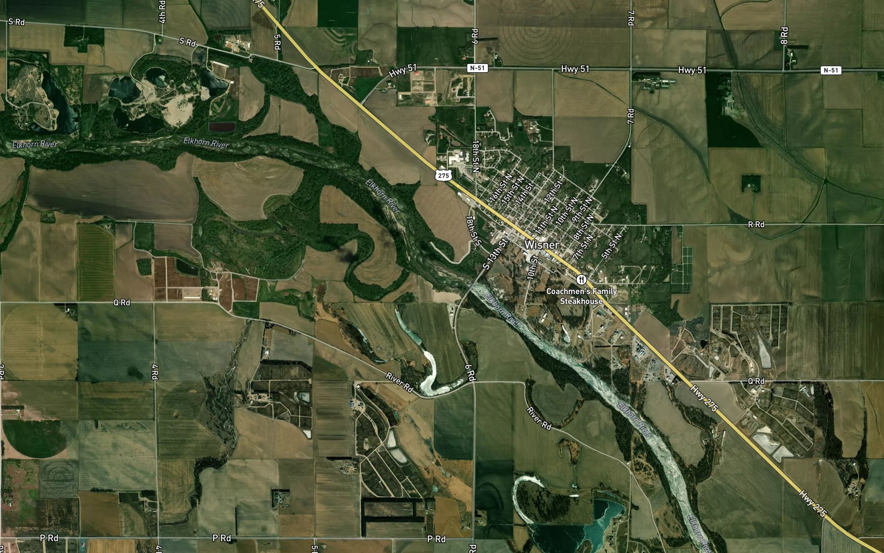 Satellite map of the Sand Creek