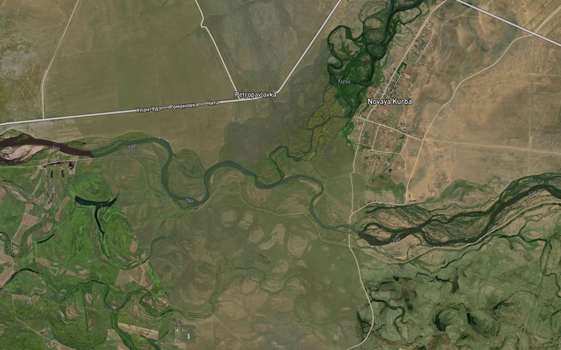 Satellite map of the Kurba