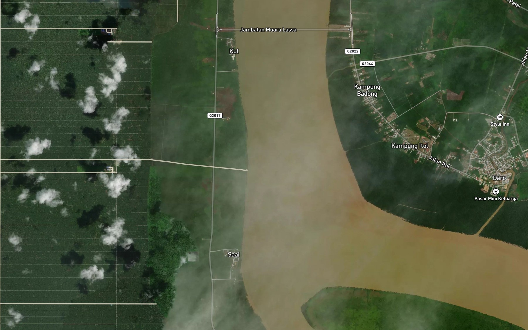 Satellite map of the Sungai Betaas