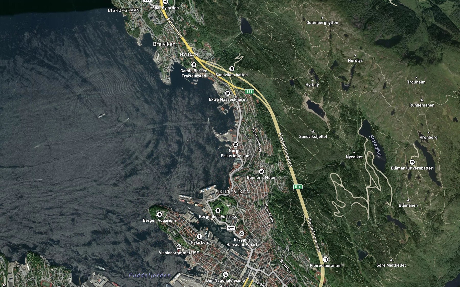 Satellite map of the Sjoflyhavnen