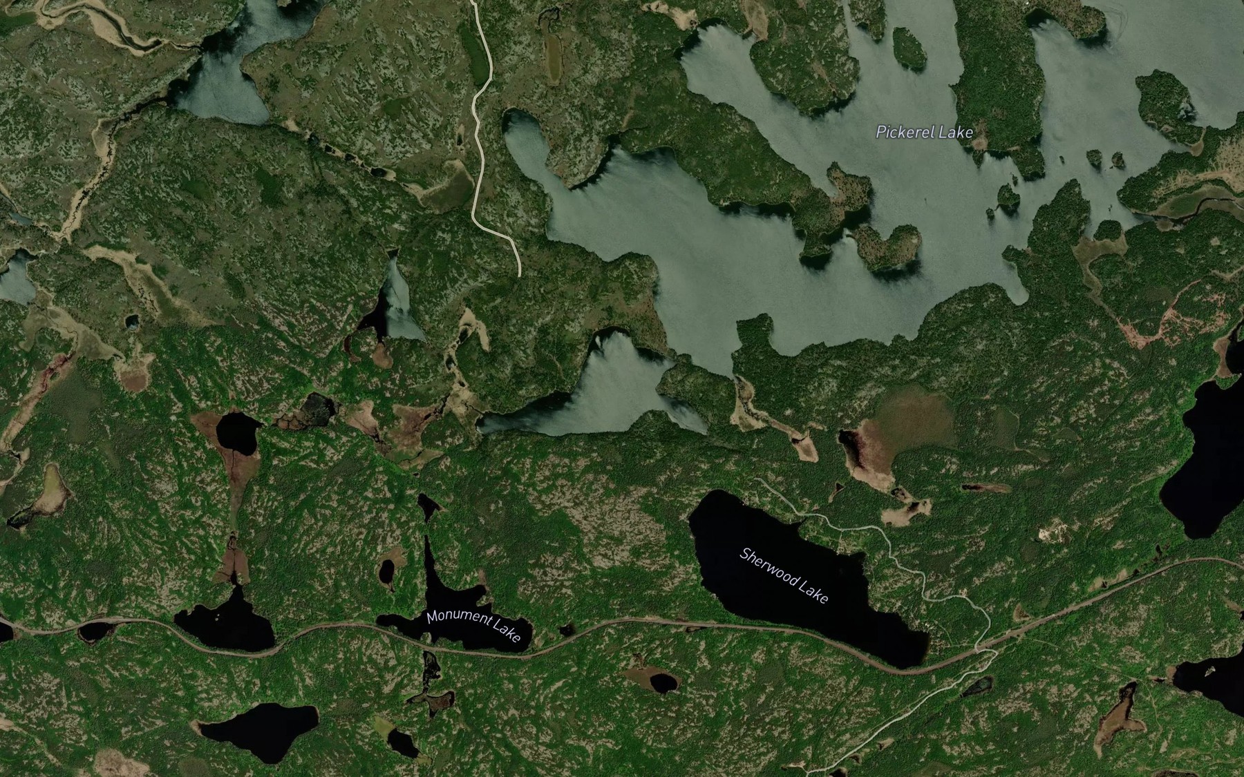 Satellite map of the Sherwood Creek