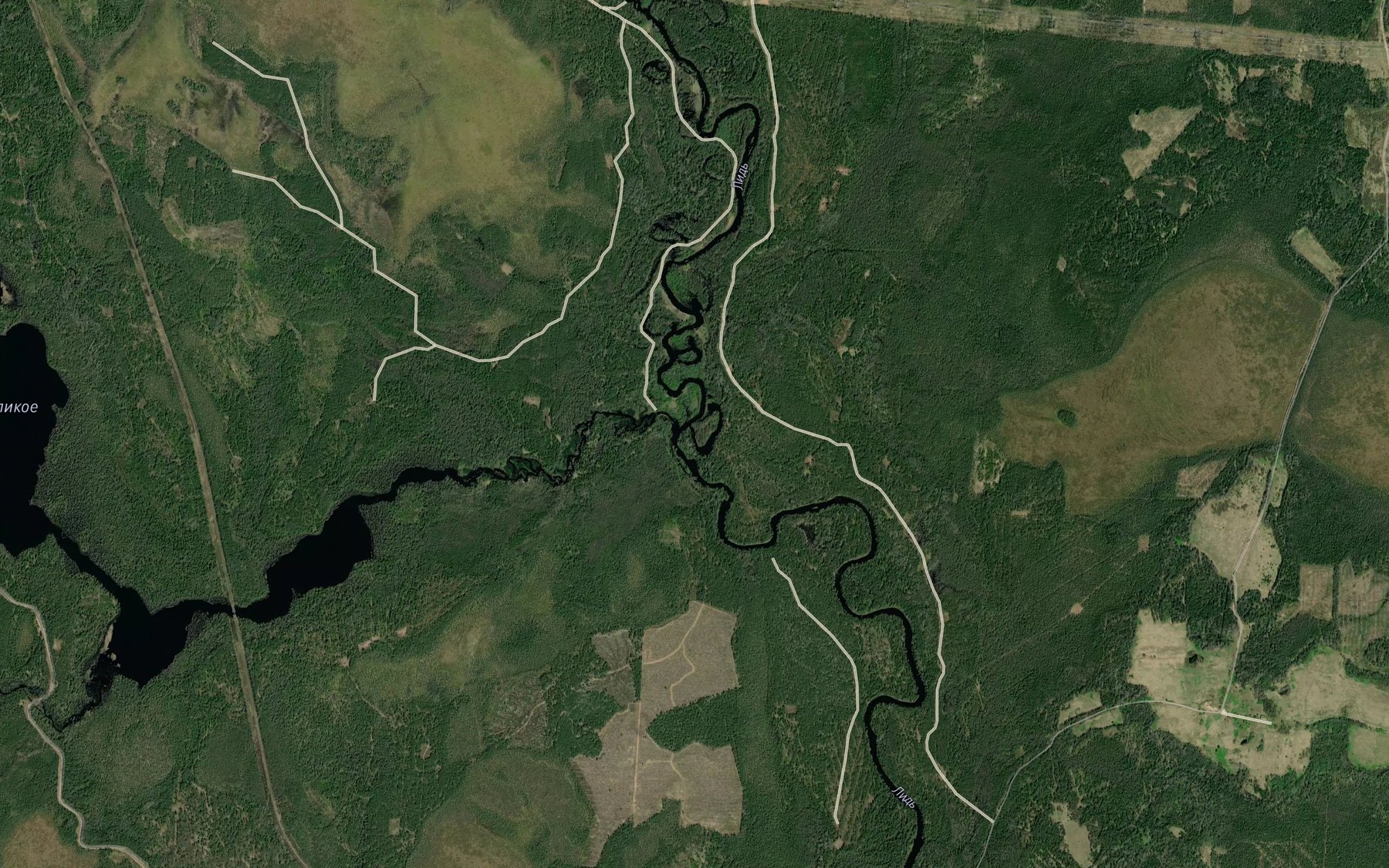 Satellite map of the Karasinka