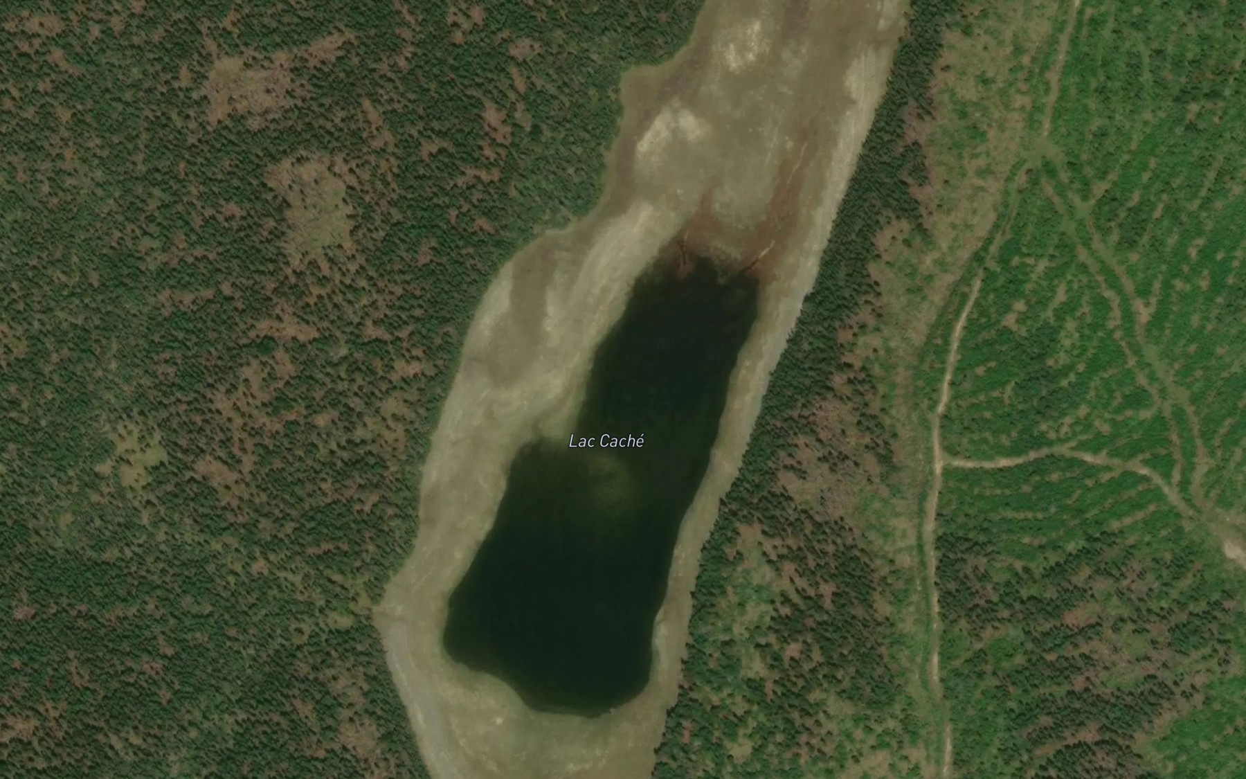 Satellite map of the Lac Cache