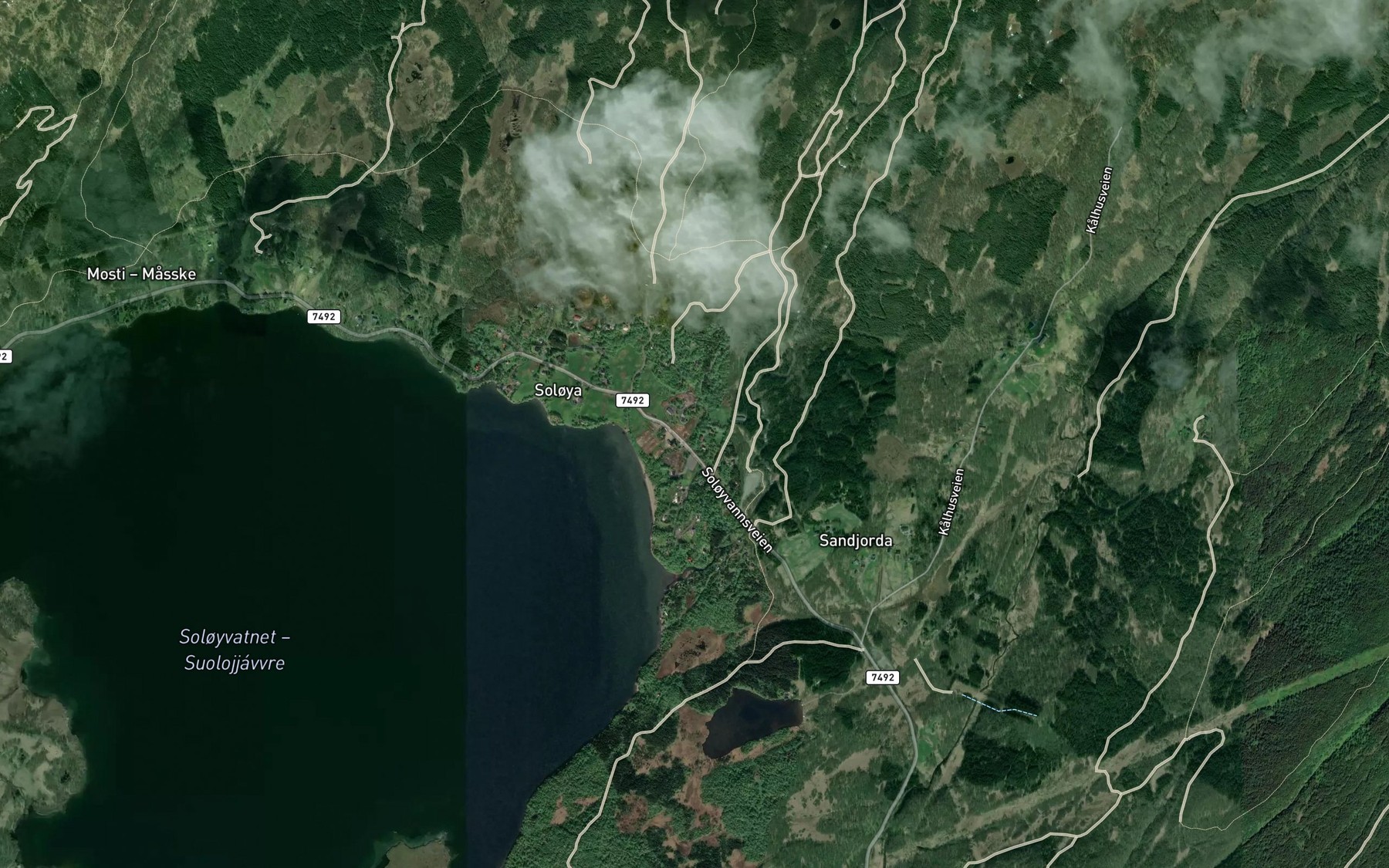 Satellite map of the Gjerdelva