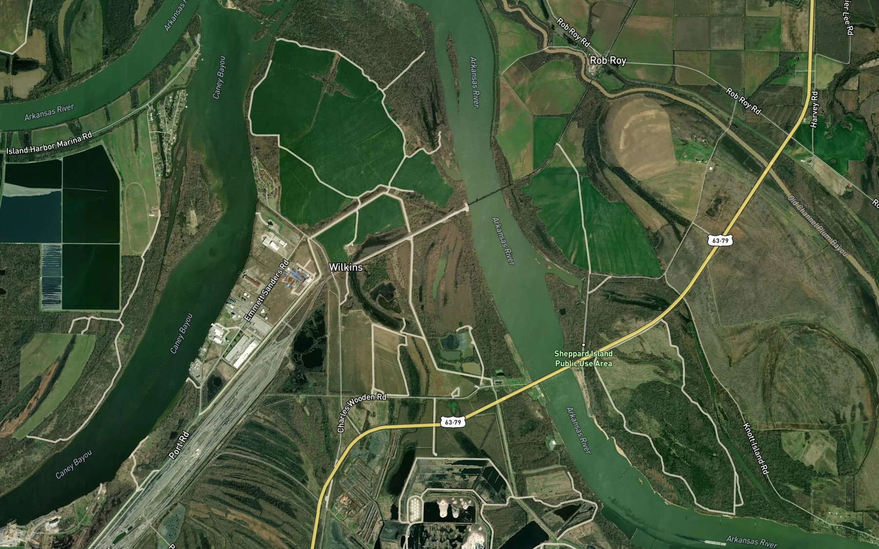 Satellite map of the Brean Lake