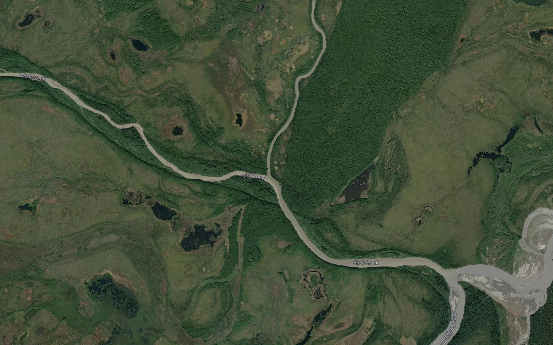 Satellite map of the Muddy River