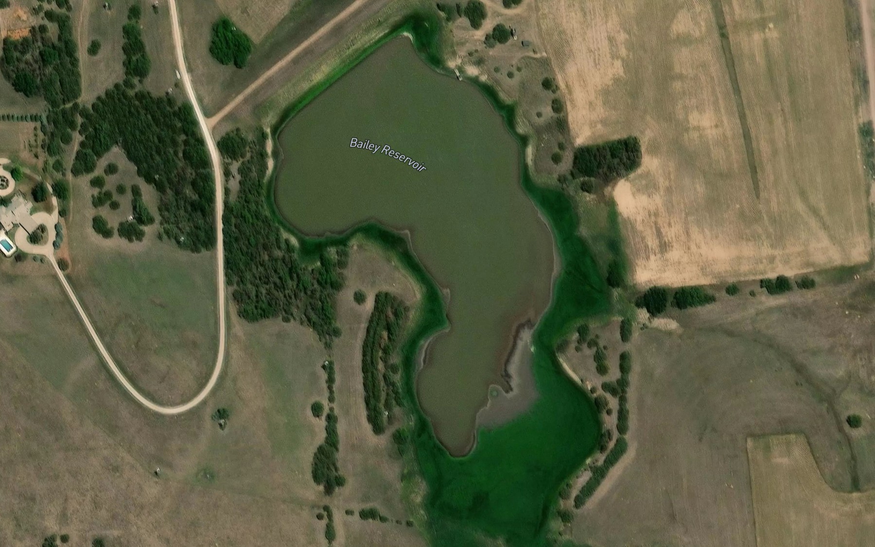 Satellite map of the Bailey Reservoir