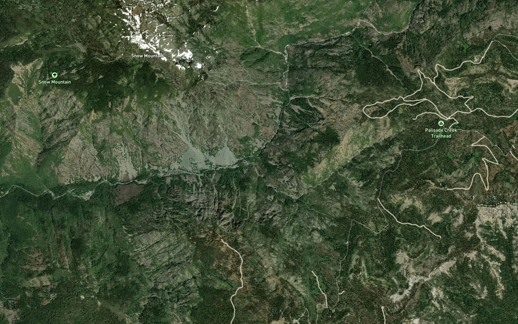 Satellite map of the Wabena Creek