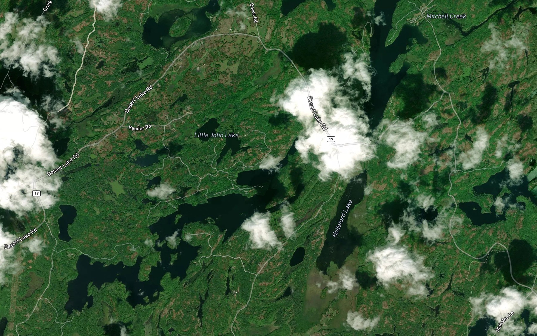 Satellite map of the Sigsworth Lake