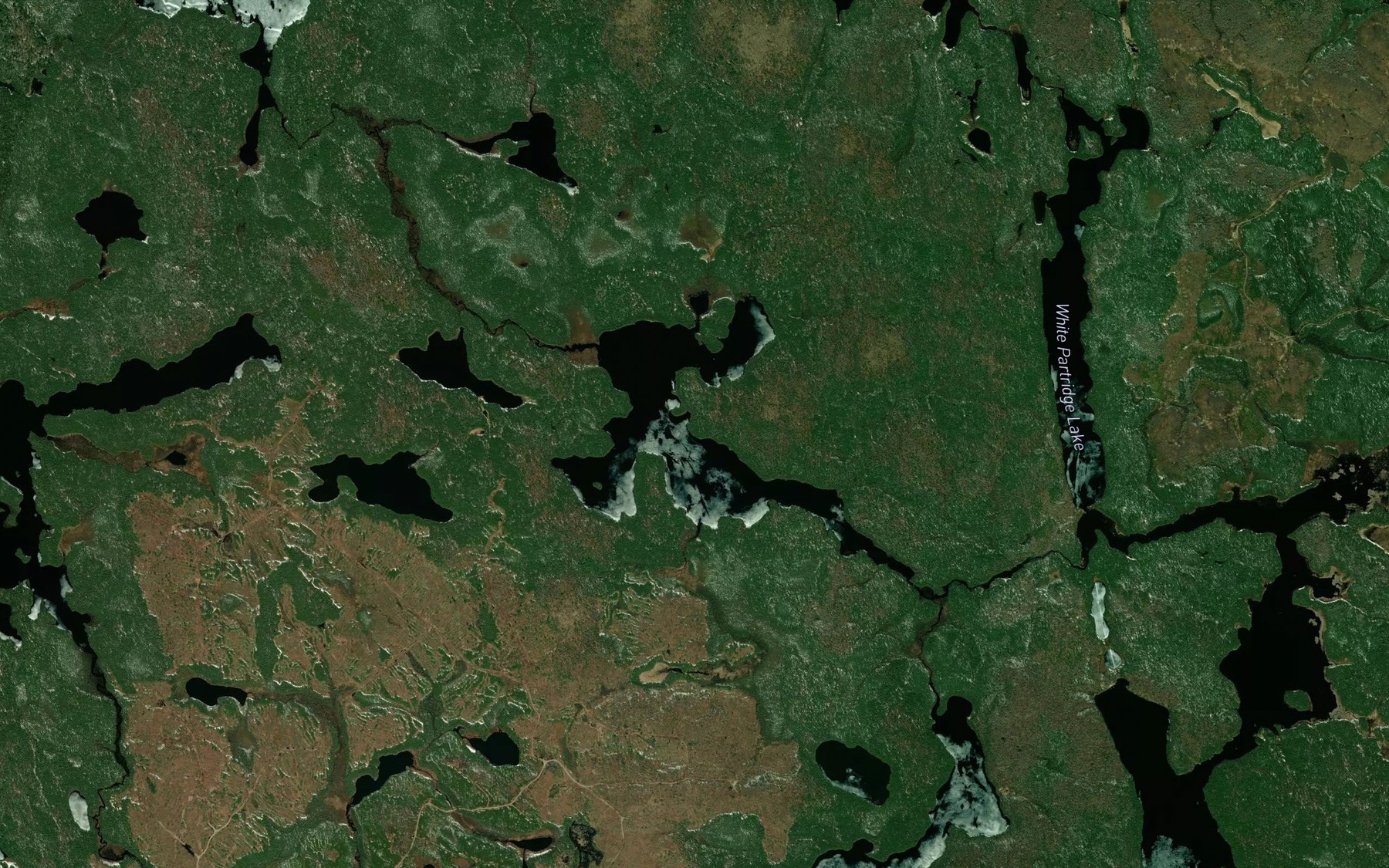 Satellite map of the Charred Lake