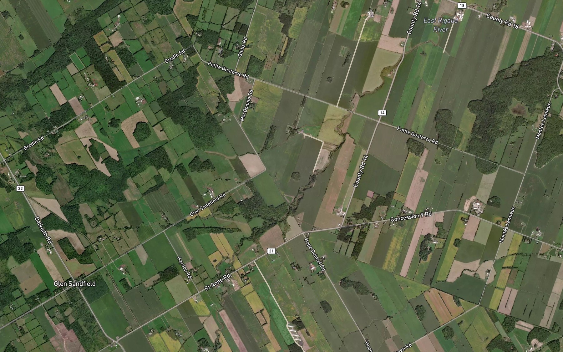 Satellite map of the Smith-Jamieson Drain