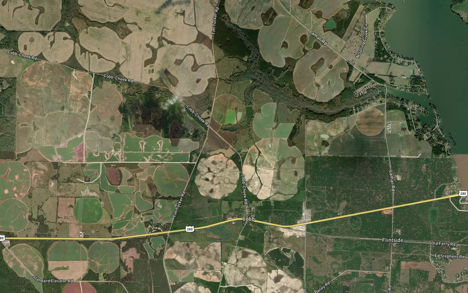 Satellite map of the Gill Pace Lake