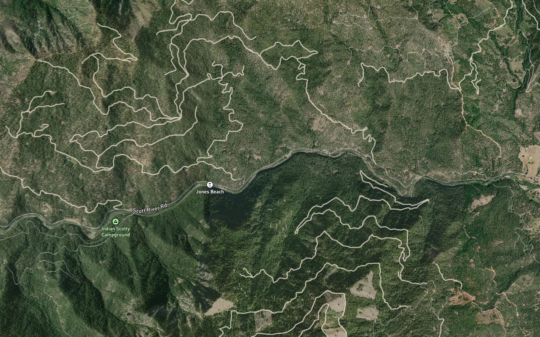 Satellite map of the Isinglass Creek