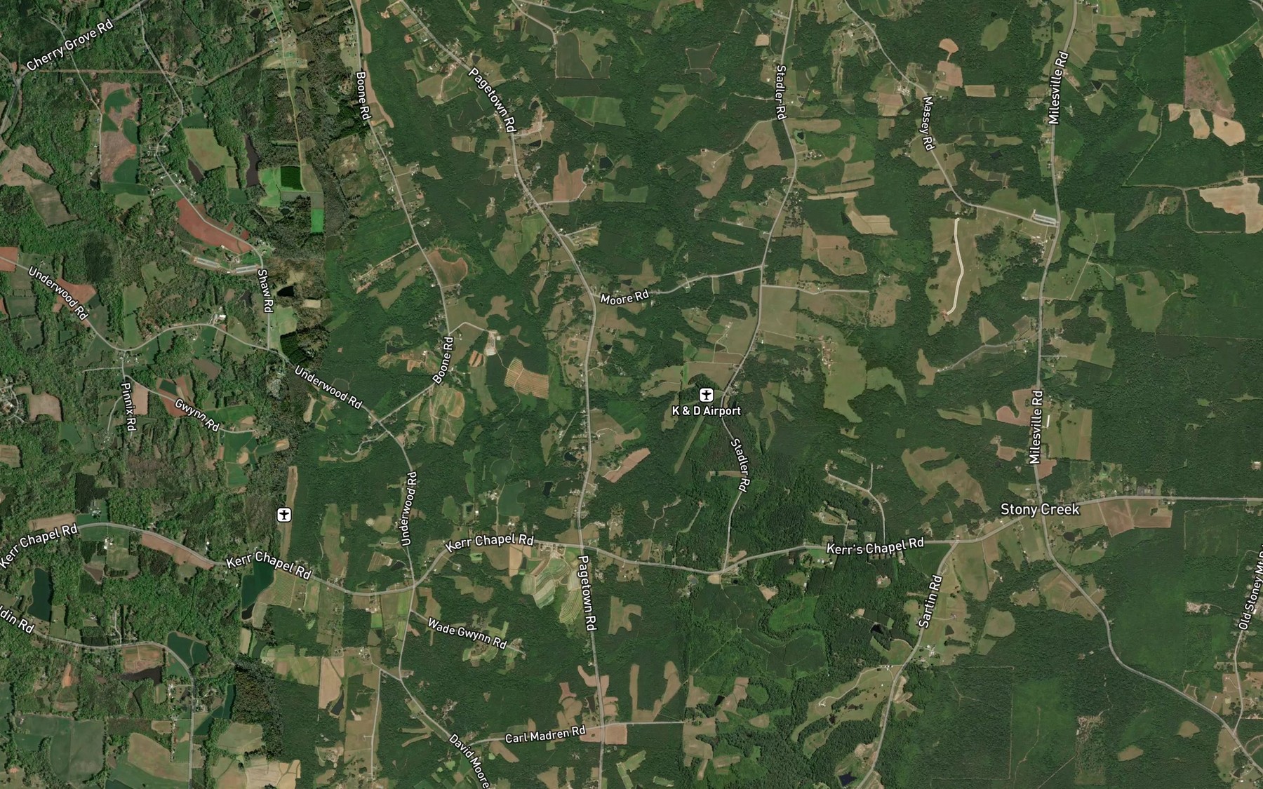 Satellite map of the Grays Branch