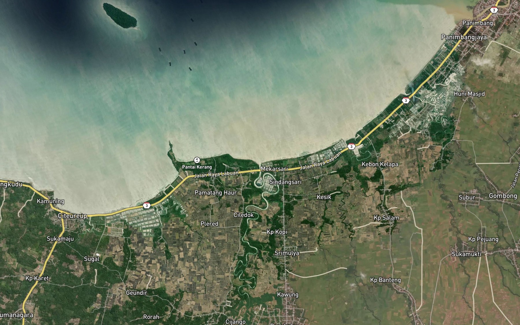 Satellite map of the Ci Seukeut