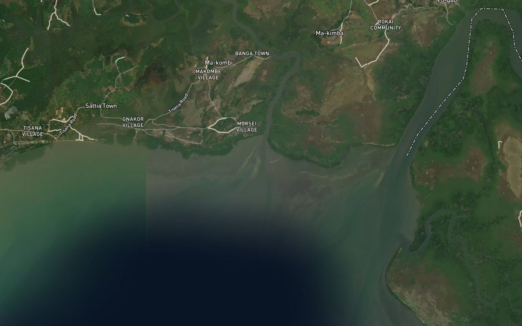 Satellite map of the Calmont Creek