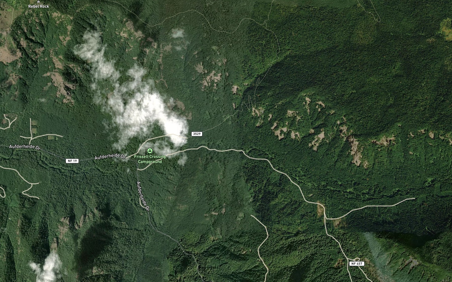 Satellite map of the Bull Creek