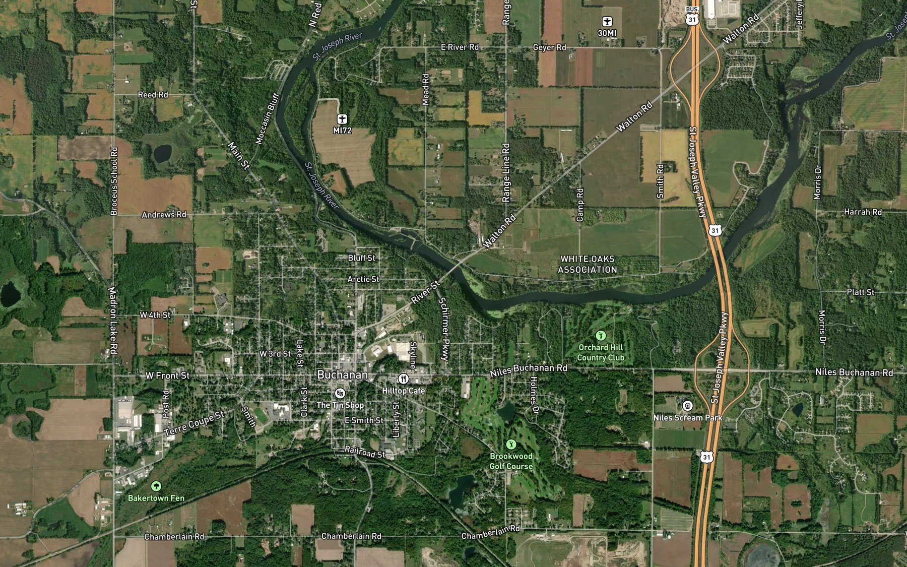 Satellite map of the McCoy Creek