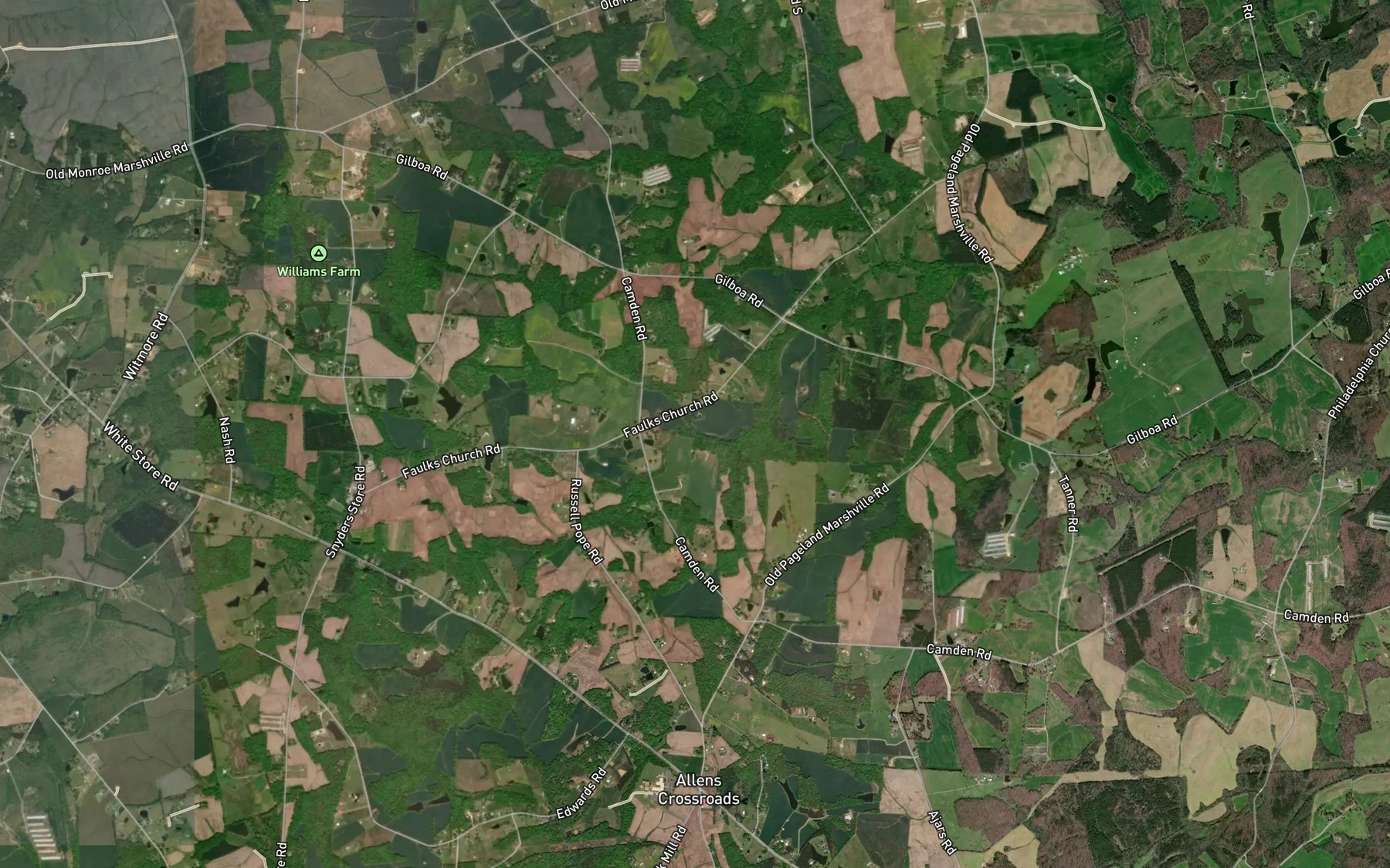 Satellite map of the Reedy Branch