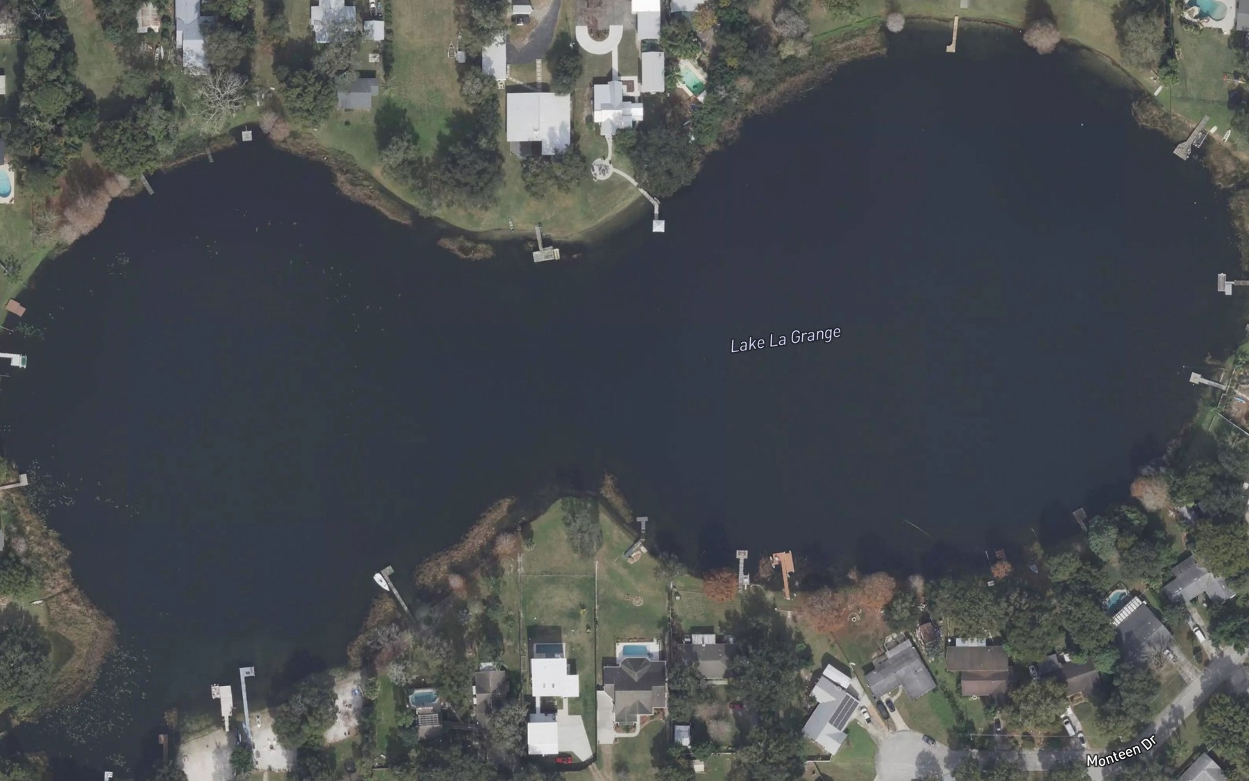 Satellite map of the Little Bass Lake