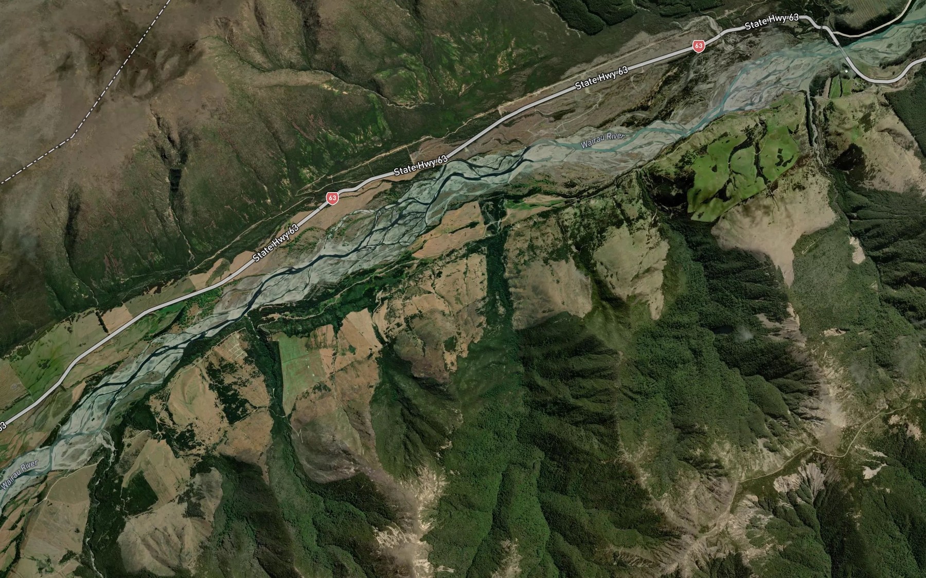 Satellite map of the Possum Stream