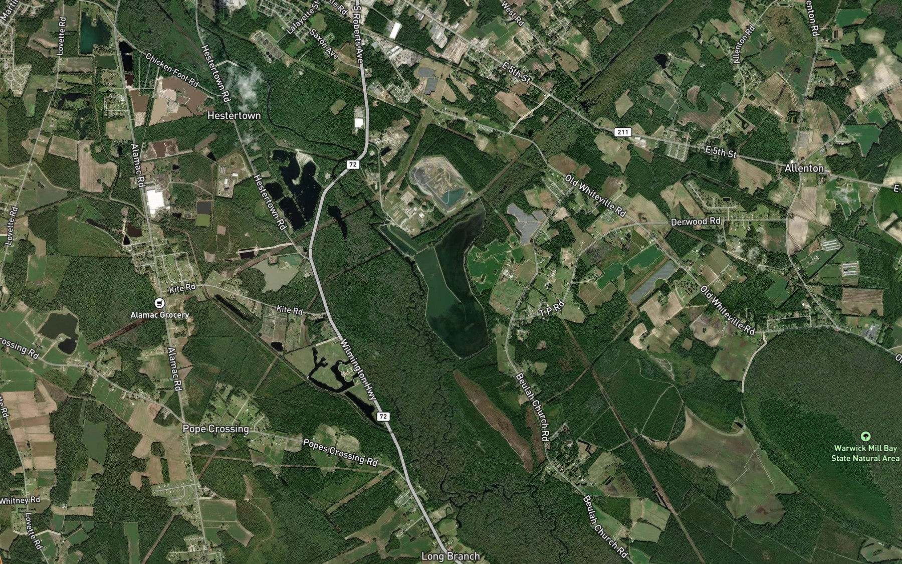 Satellite map of the Plant Cooling Lake