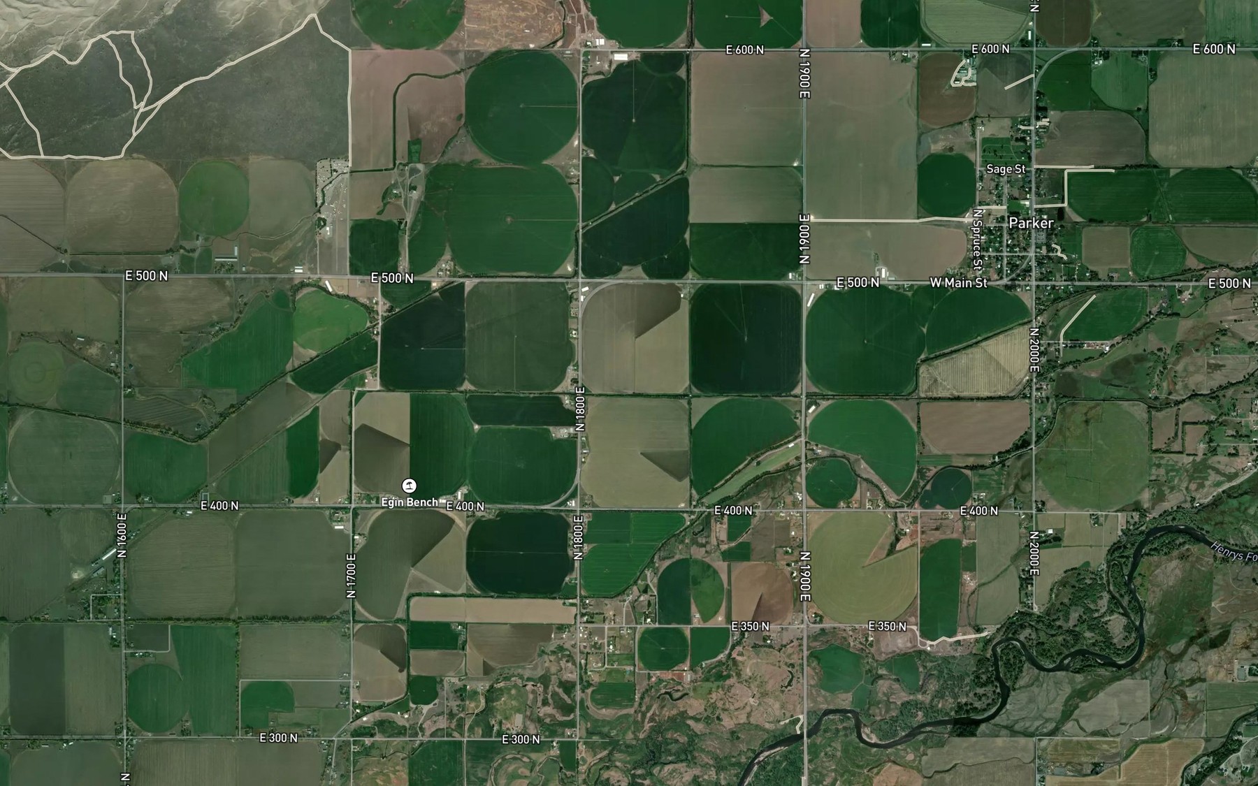 Satellite map of the Egin Canal