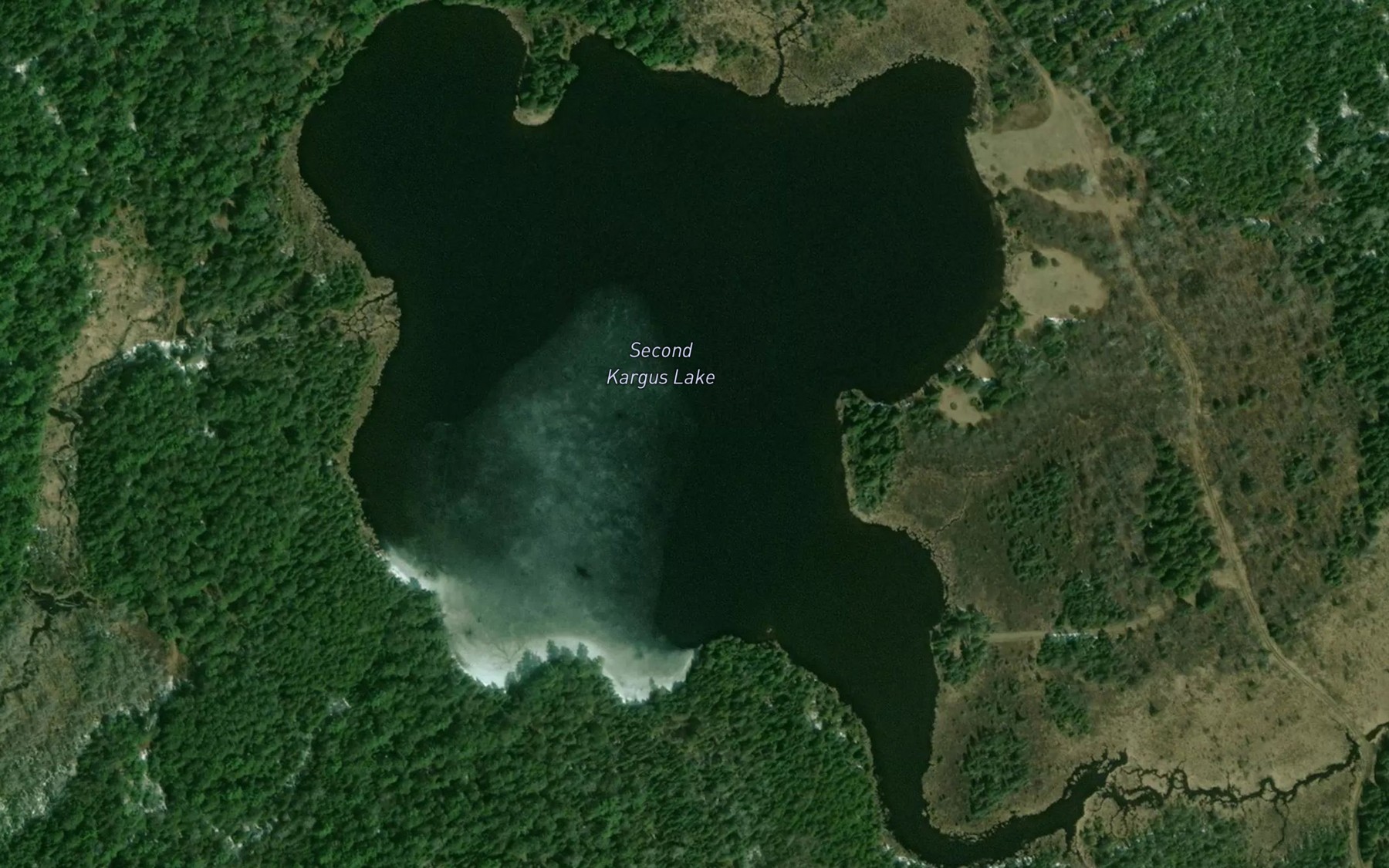 Satellite map of the Second Kargus Lake