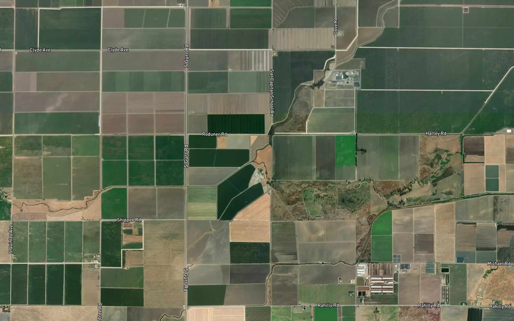 Satellite map of the Hartley Slough