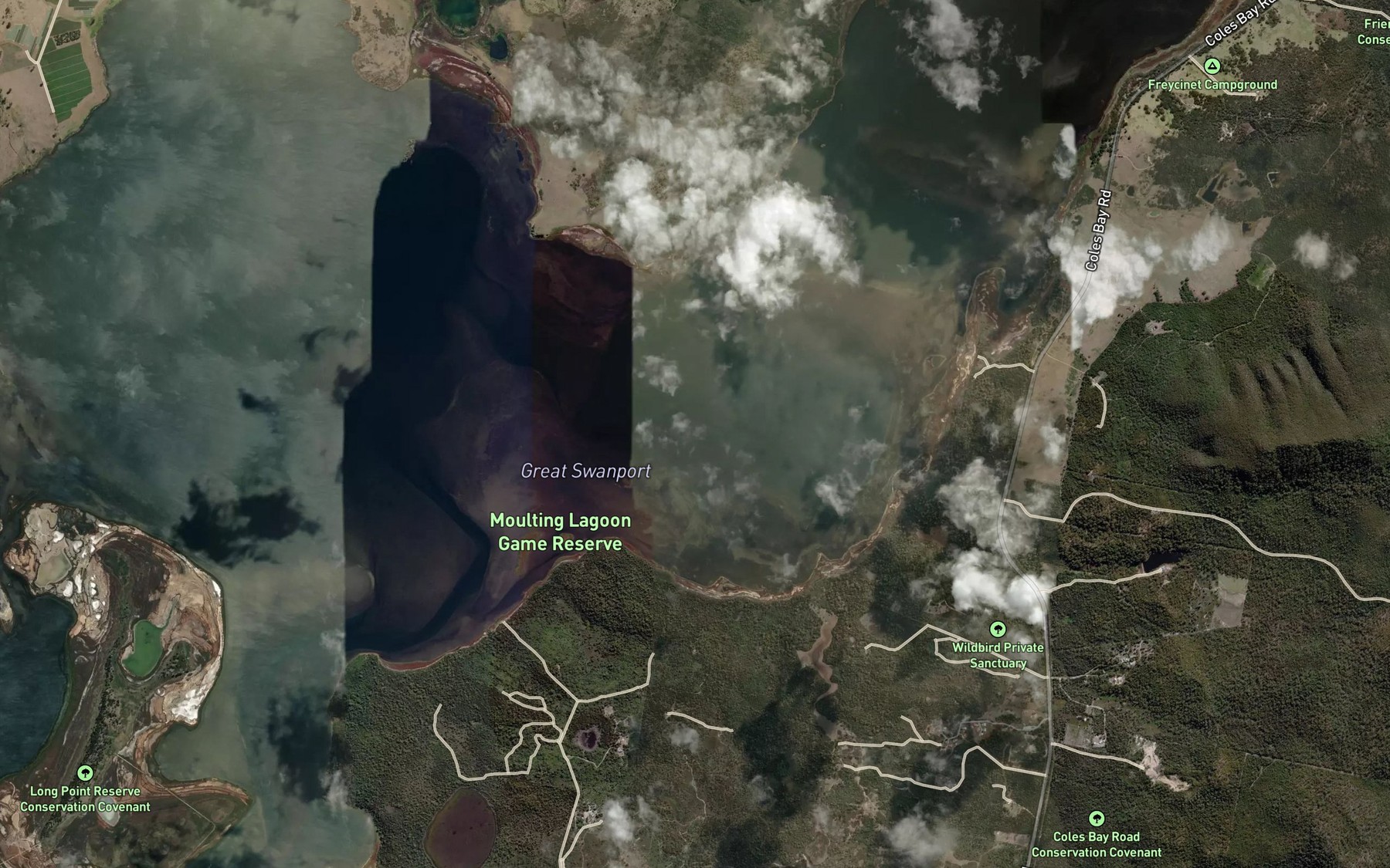 Satellite map of the White Rock Bay