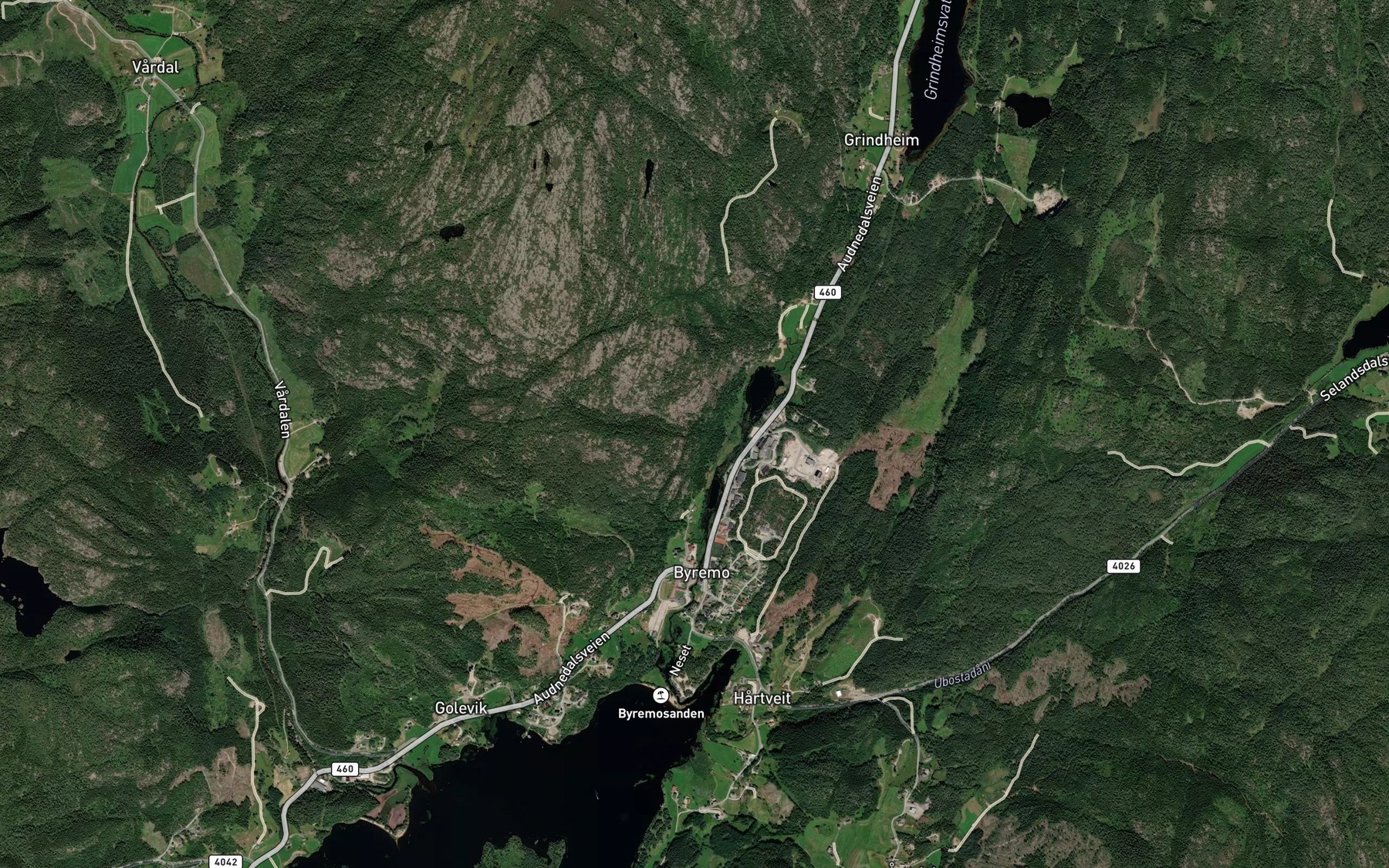 Satellite map of the Raundalsbekkjen