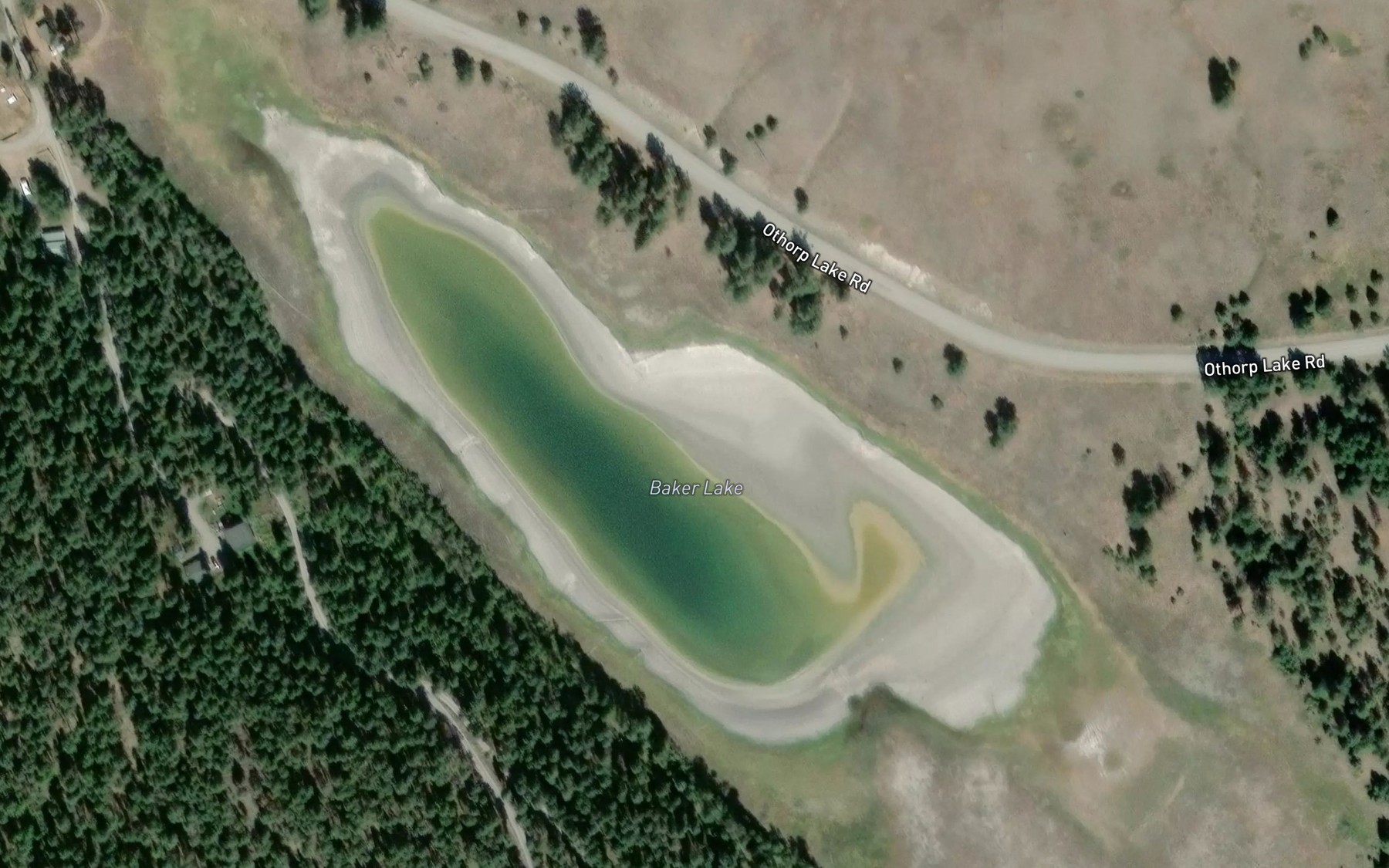 Satellite map of the Baker Lake
