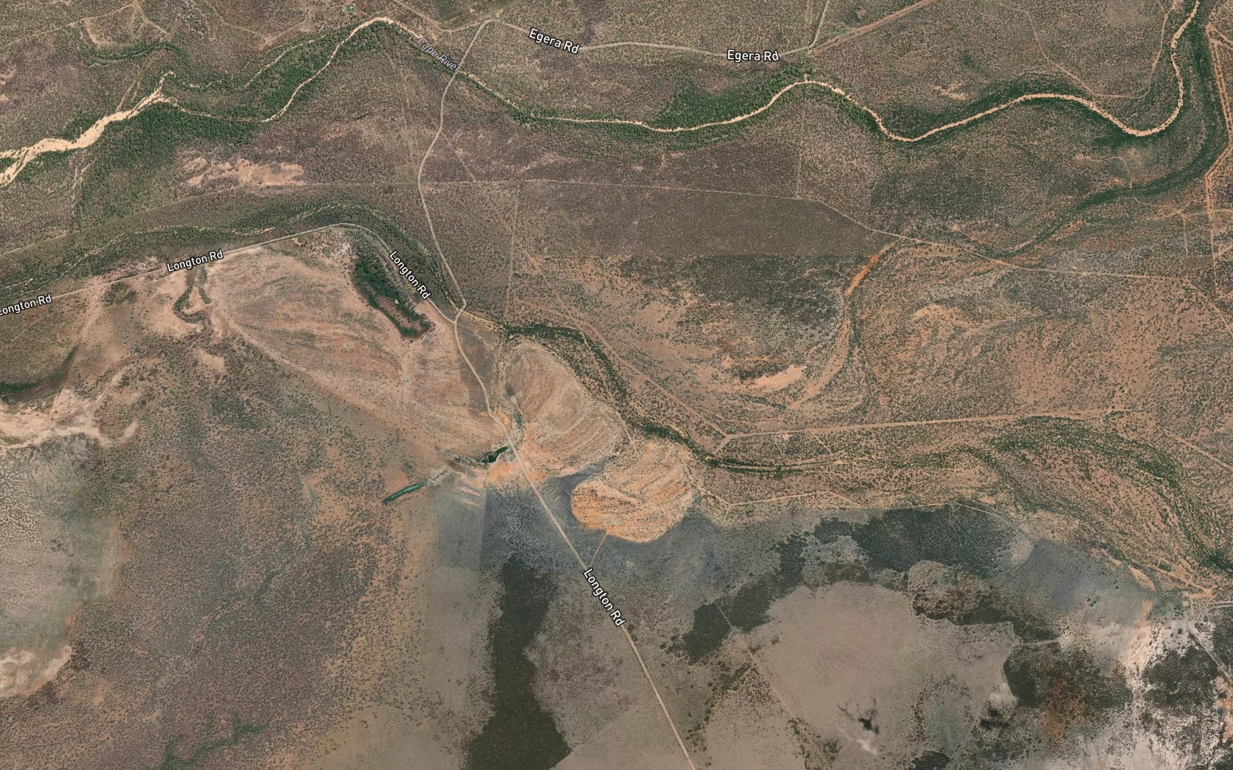 Satellite map of the Rocky Creek