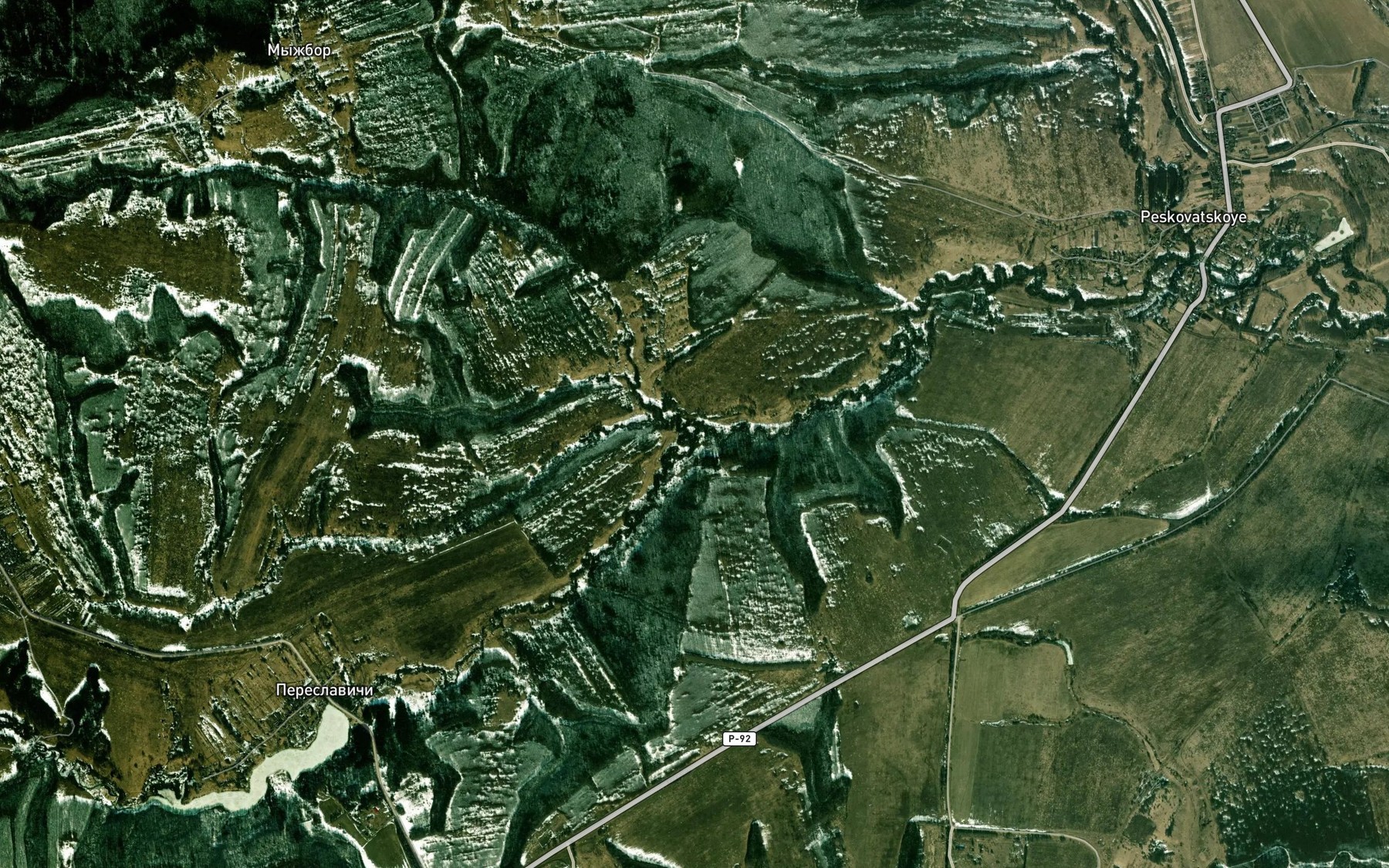 Satellite map of the Nizhnyaya Vyrka