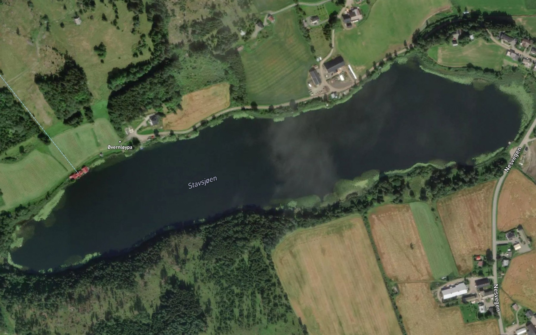 Satellite map of the Stavsjoen