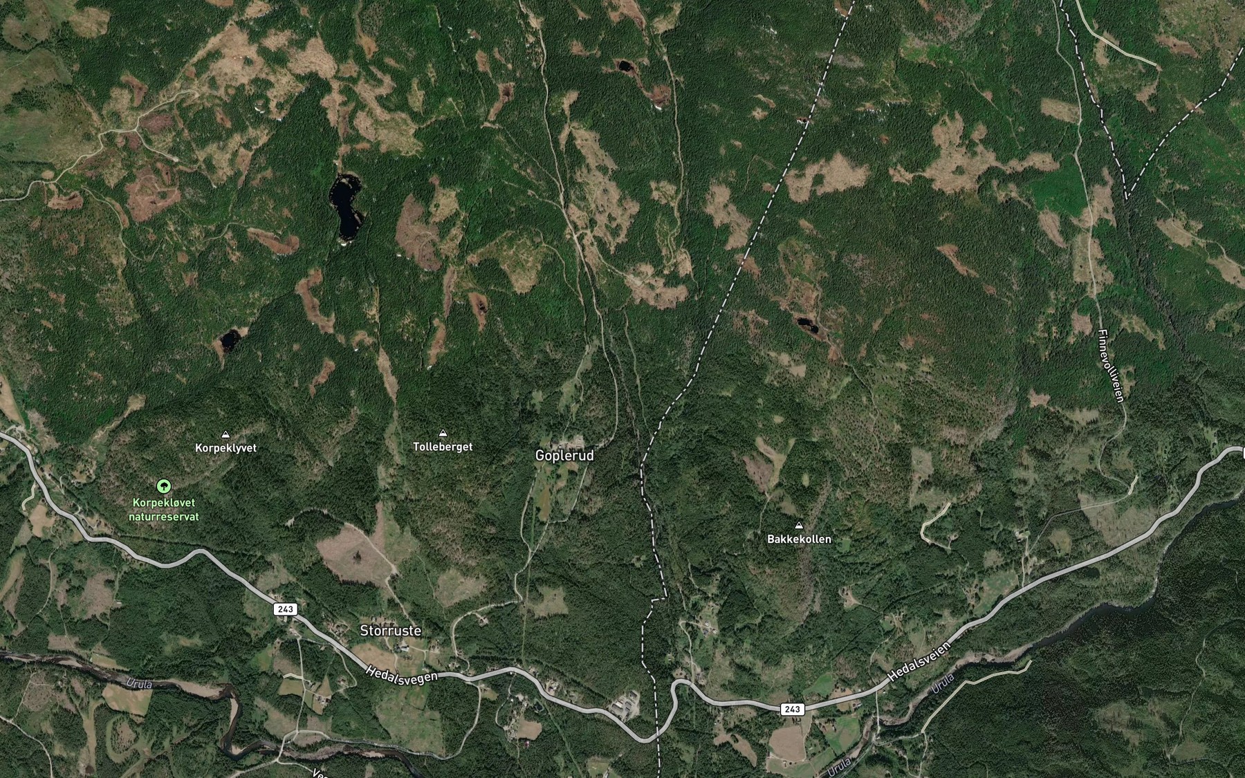 Satellite map of the Feskia