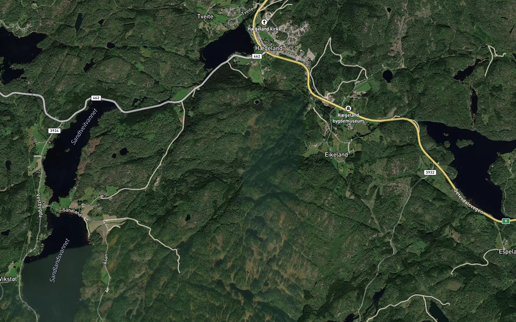 Satellite map of the Sandbrunbekken