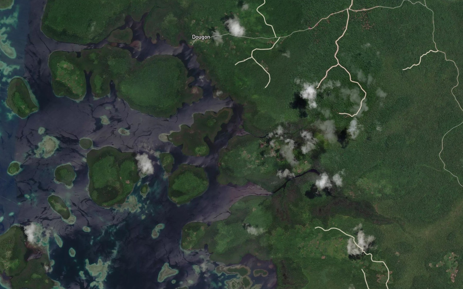 Satellite map of the Neriu River