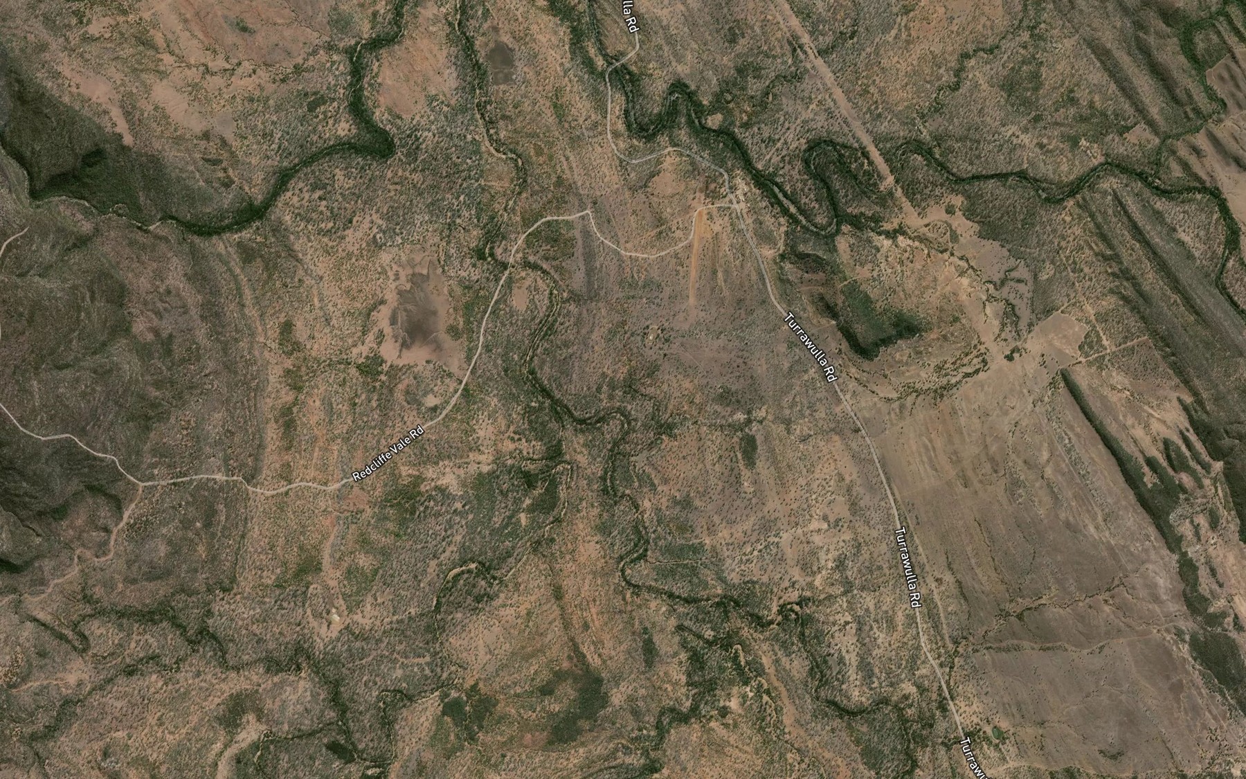 Satellite map of the Exe Creek