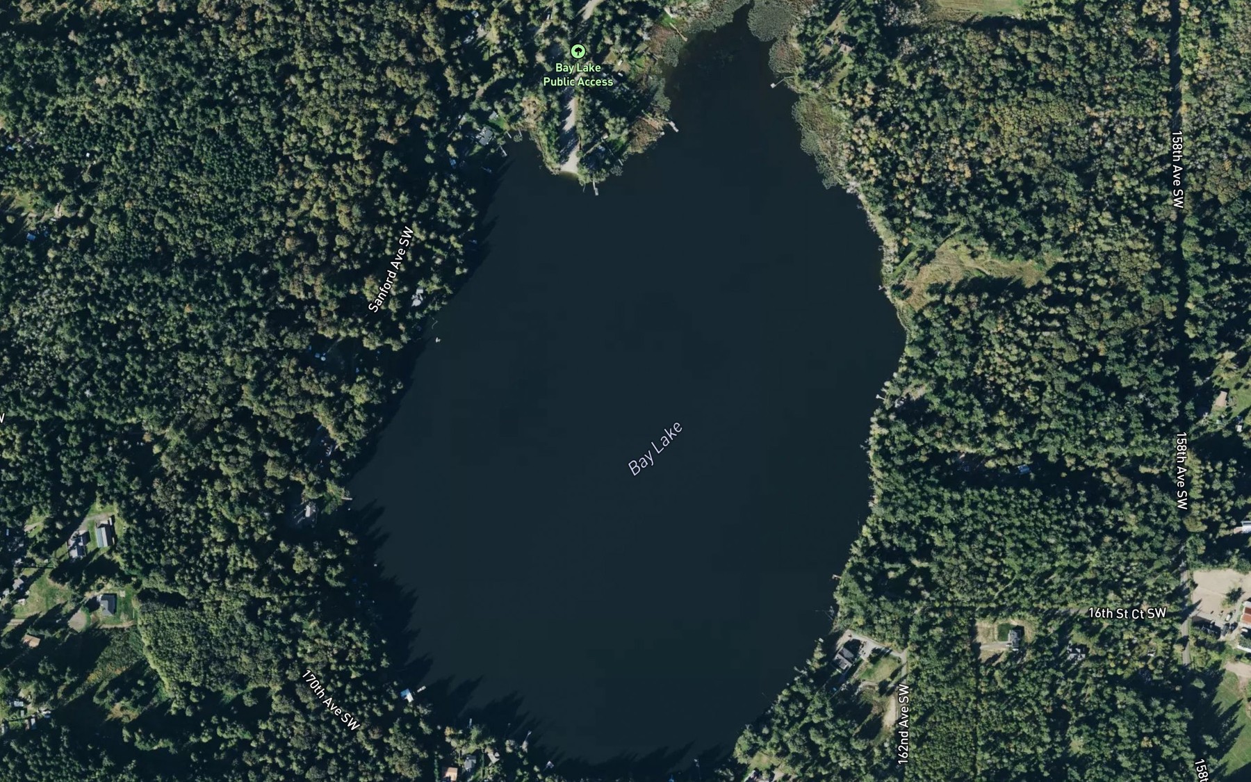 Satellite map of the Bay Lake