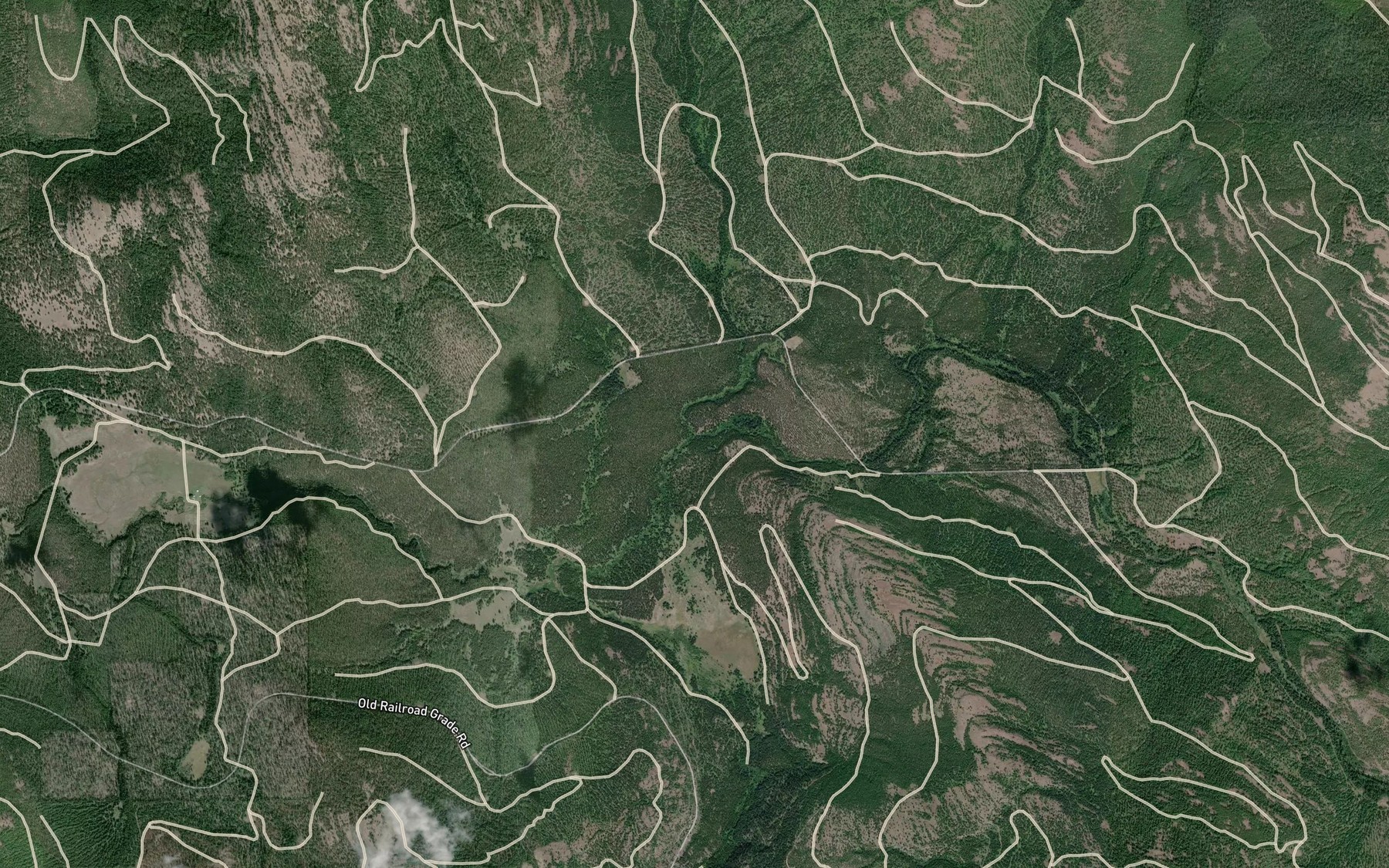 Satellite map of the Sinclair Creek