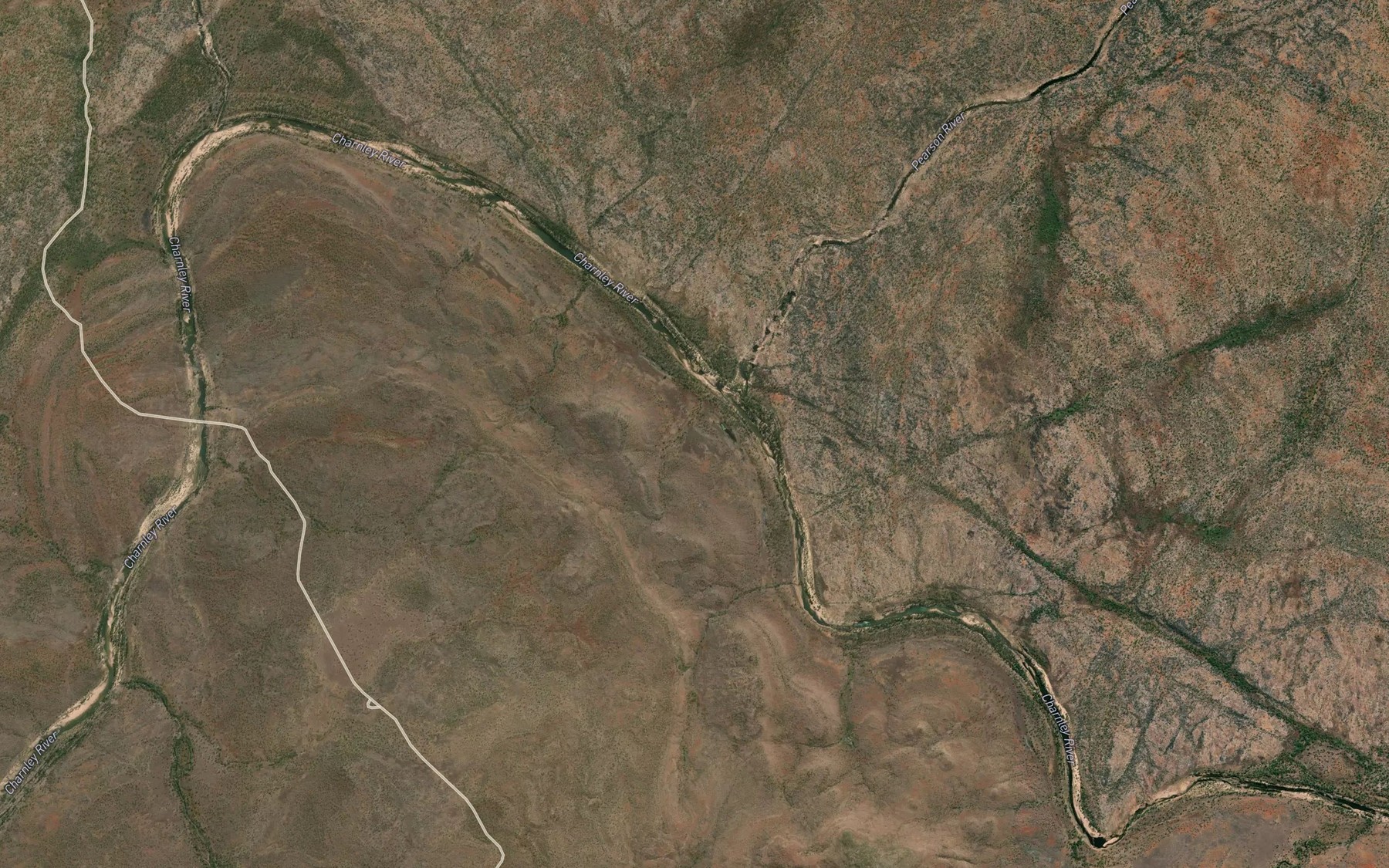 Satellite map of the Pearson River