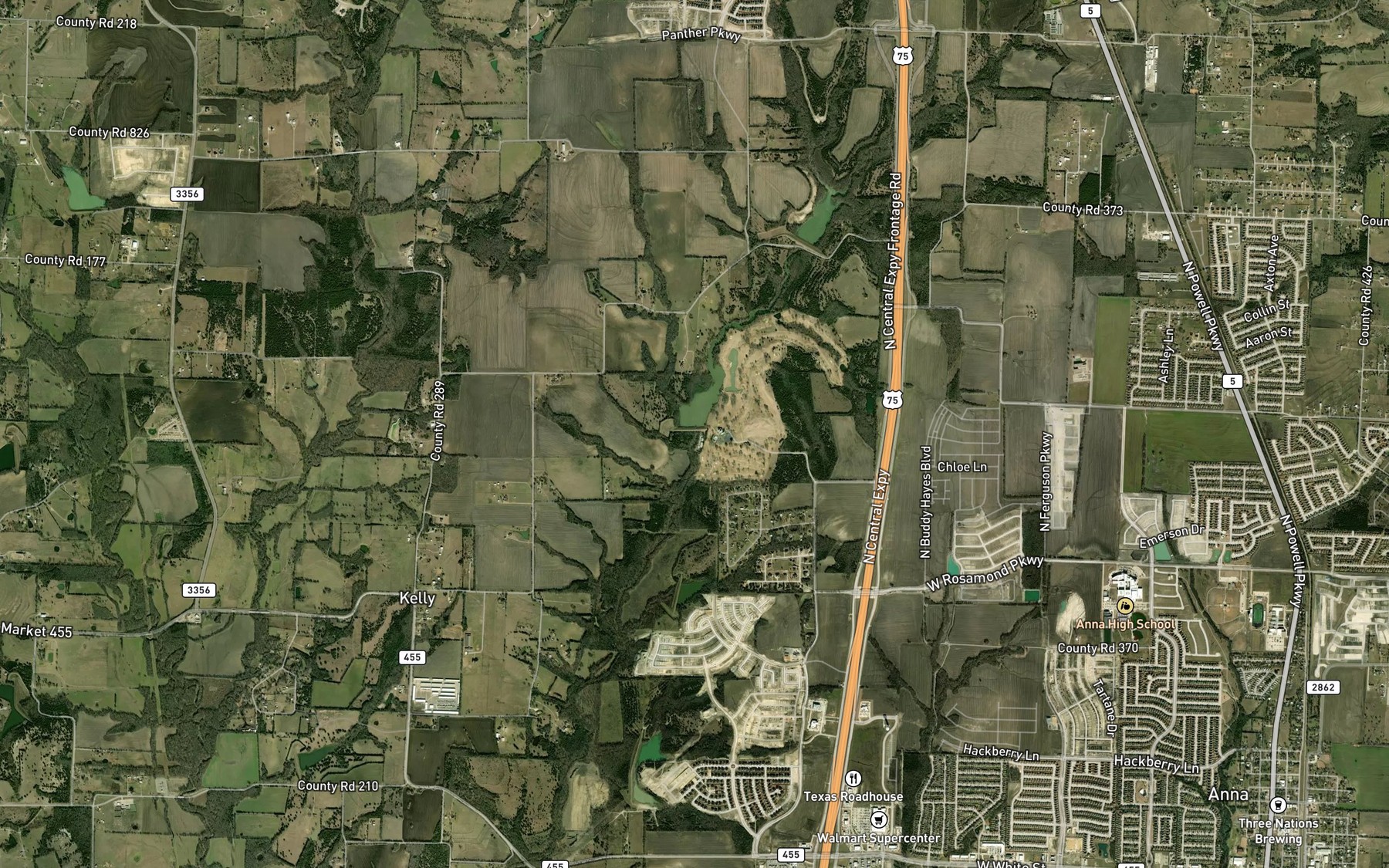 Satellite map of the Soil Conservation Service Site 43 Reservoir