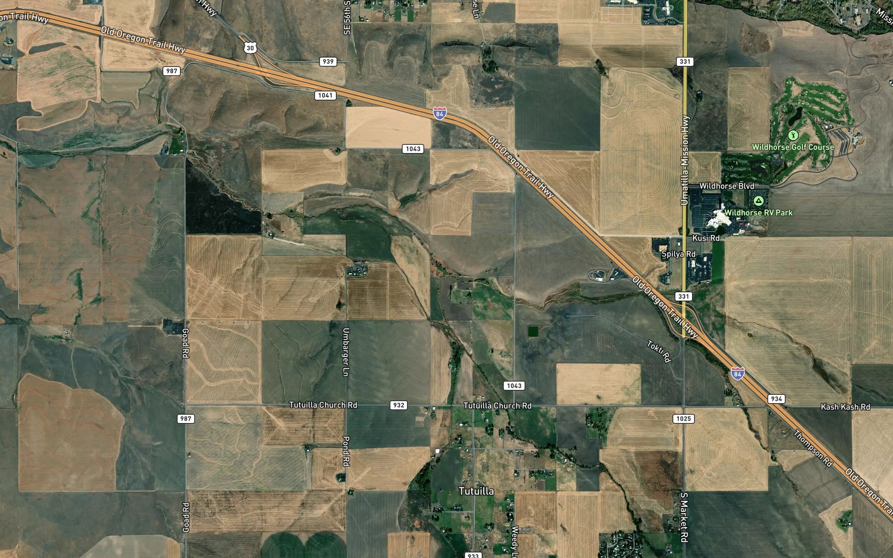 Satellite map of the South Patawa Creek
